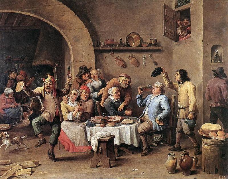 TENIERS, David the Younger Twelfth-night (The King Drinks) ar oil painting image
